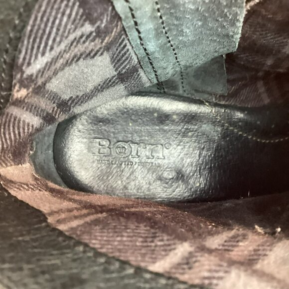 Born Riven Embroidered Womens 7.5 Western Leather Ankle Boots Plaid Lining - Picture 13 of 13